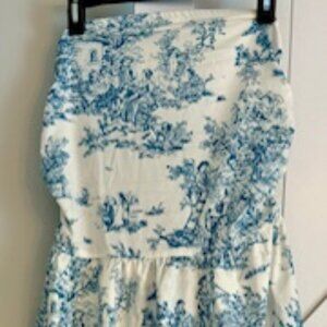 NEW Never Worn Junior's Strapless Short Dress SHEIN XL Blue & White